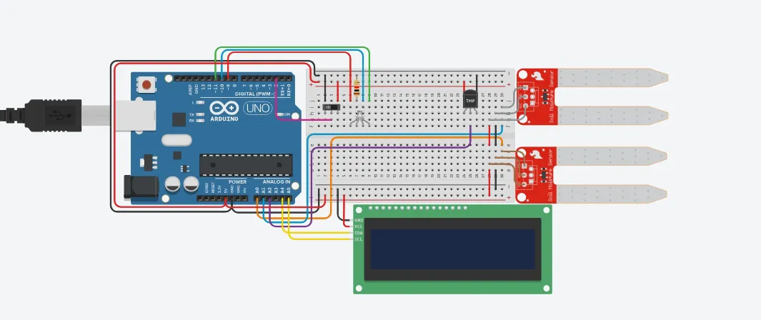 Circuito no Tinkercad
